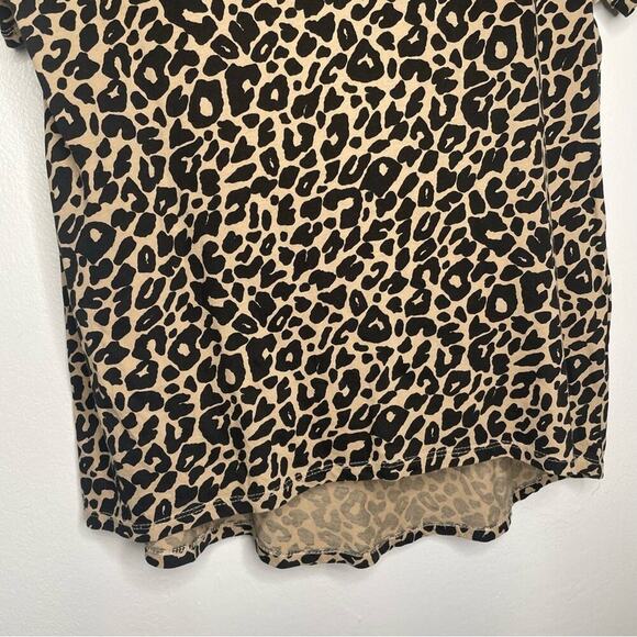 ZARA Short Sleeve Leopard Print Top Boho Size M - Picture 4 of 8